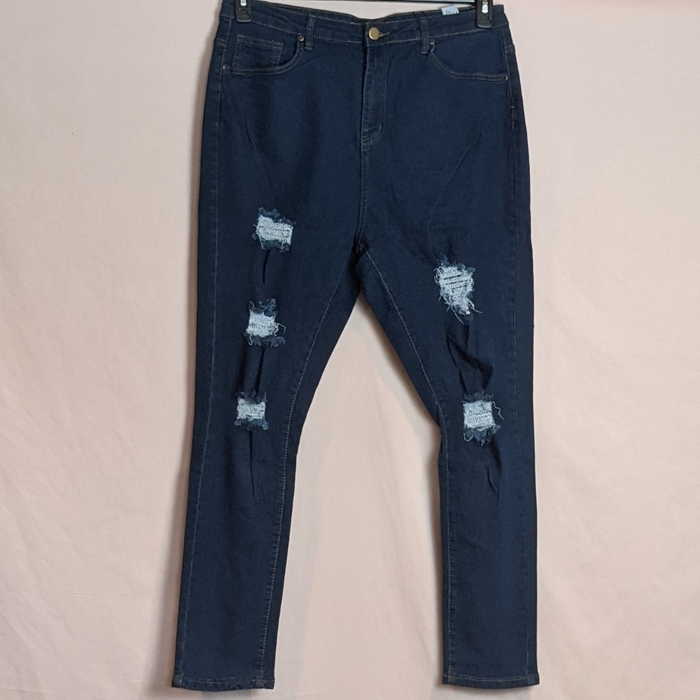 Boohoo Distressed Skinny Jeans size 14